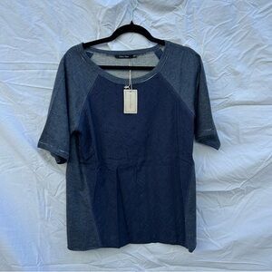 NWT Anthropologie Doe & Rae Denim Style Knit Tee Shirt Size Large 0036